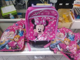 FROZEN BOOKBAGS AND MINNIE BOOK BAGS