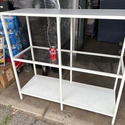 White Book organizer With Glass Shelves