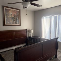 California King, Bed, Nightstand, And Lamps