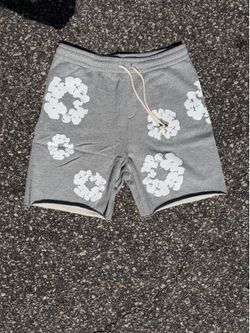 Grey Denim Tear Shorts