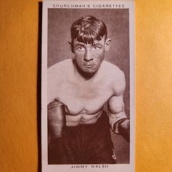 EX+ Authentic 1938 Churchman's Cigarettes Jimmy Walsh Boxing Tobacco Card #37