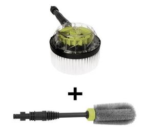 New Sun Joe Car Care Pressure Washer Accessory Kit, Rotary Wash Brush + Wheel & Rim Brush Attachment