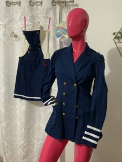 Betsey Johnson sailor costume RARE SIZE 2 coat and dress