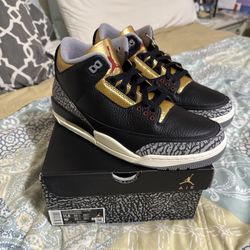 Jordan Retro 3 Wmns 'Black Gold' Size 10 Men / 11.5 W