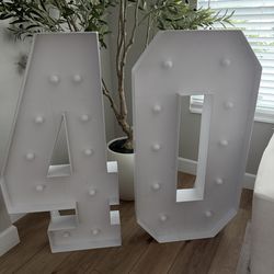 40 light up sign white