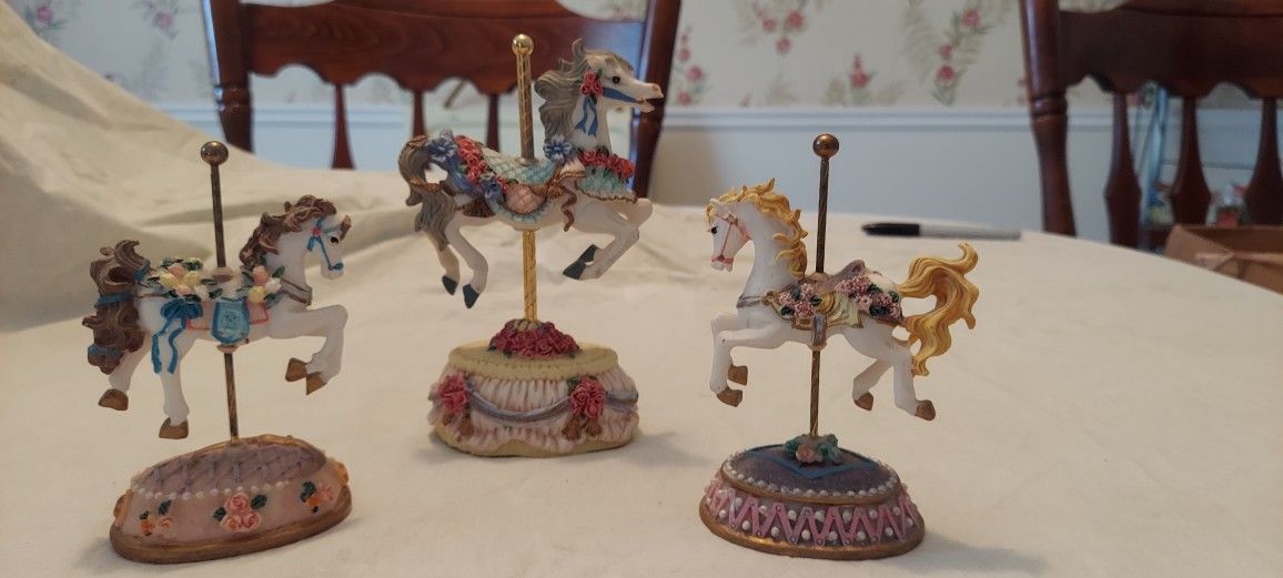 3 Small Carousel Horses