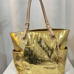 Michael Kors Metallic Mirror Gold Tote