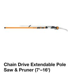 Chain Drive Extendable Pole Saw & Pruner (7'–16')