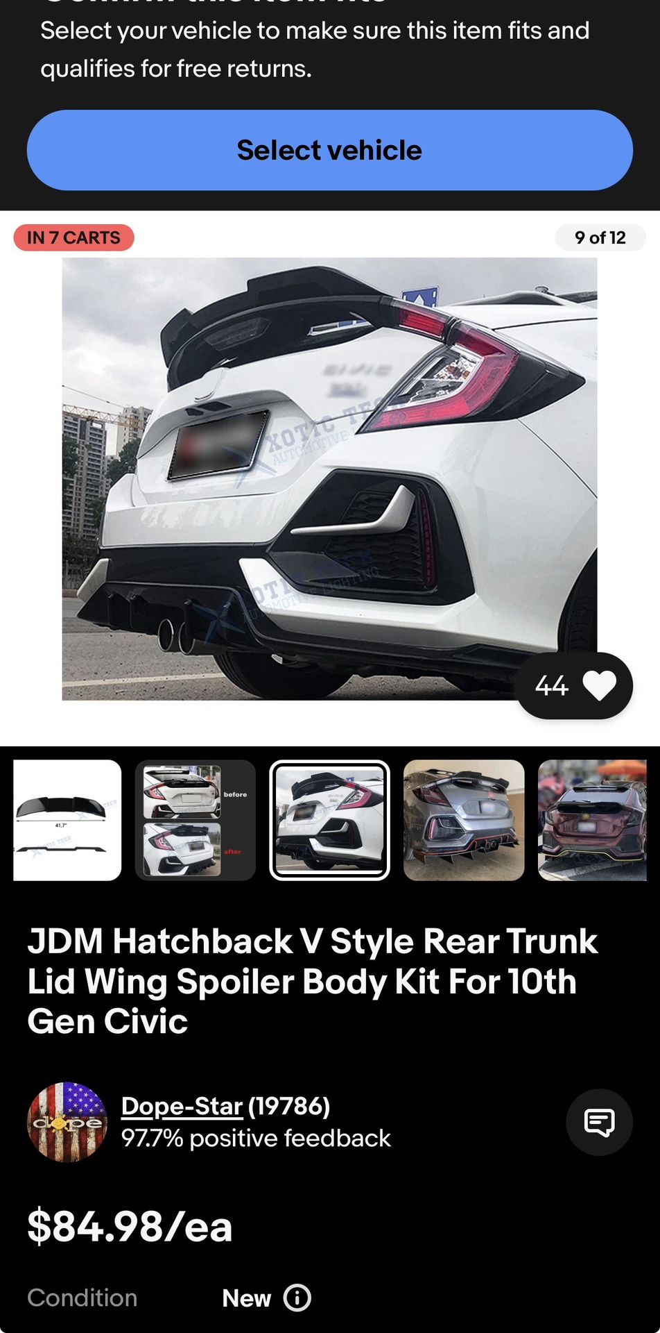 Duck Bill / Cola De Pato - 10th Gen Civic Hatchback