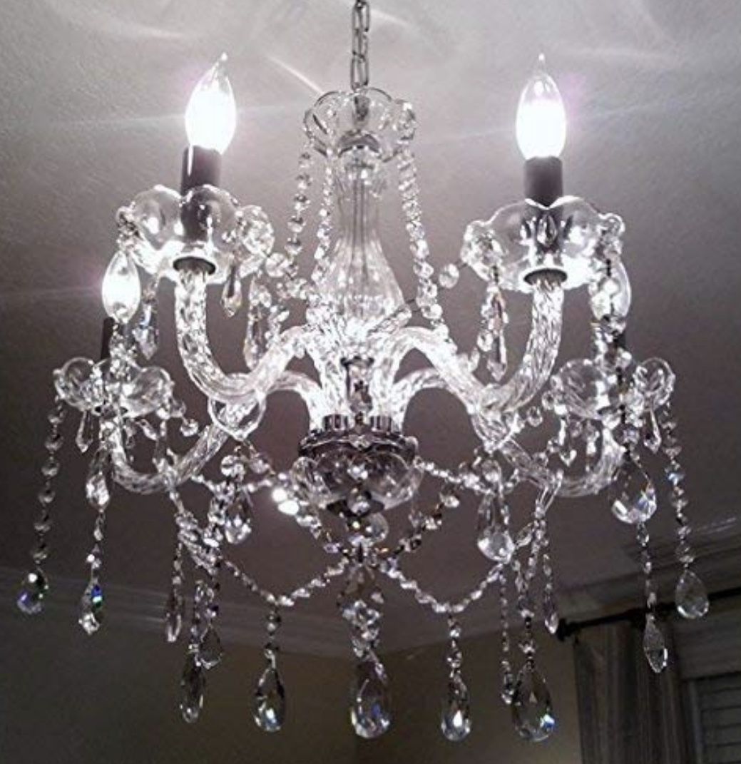 New in box real crystal and glass chandelier