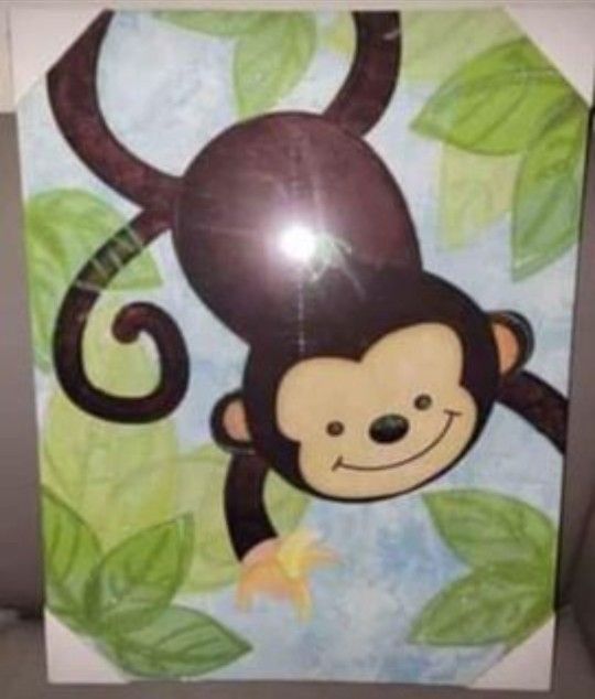 Monkey & Lion Paintings on Canvas, NEW & Sealed