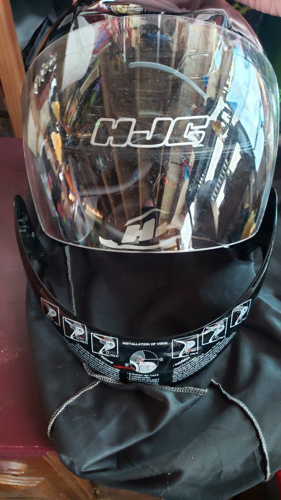 2 HJC AC-3 helmets with clear flip up visor +