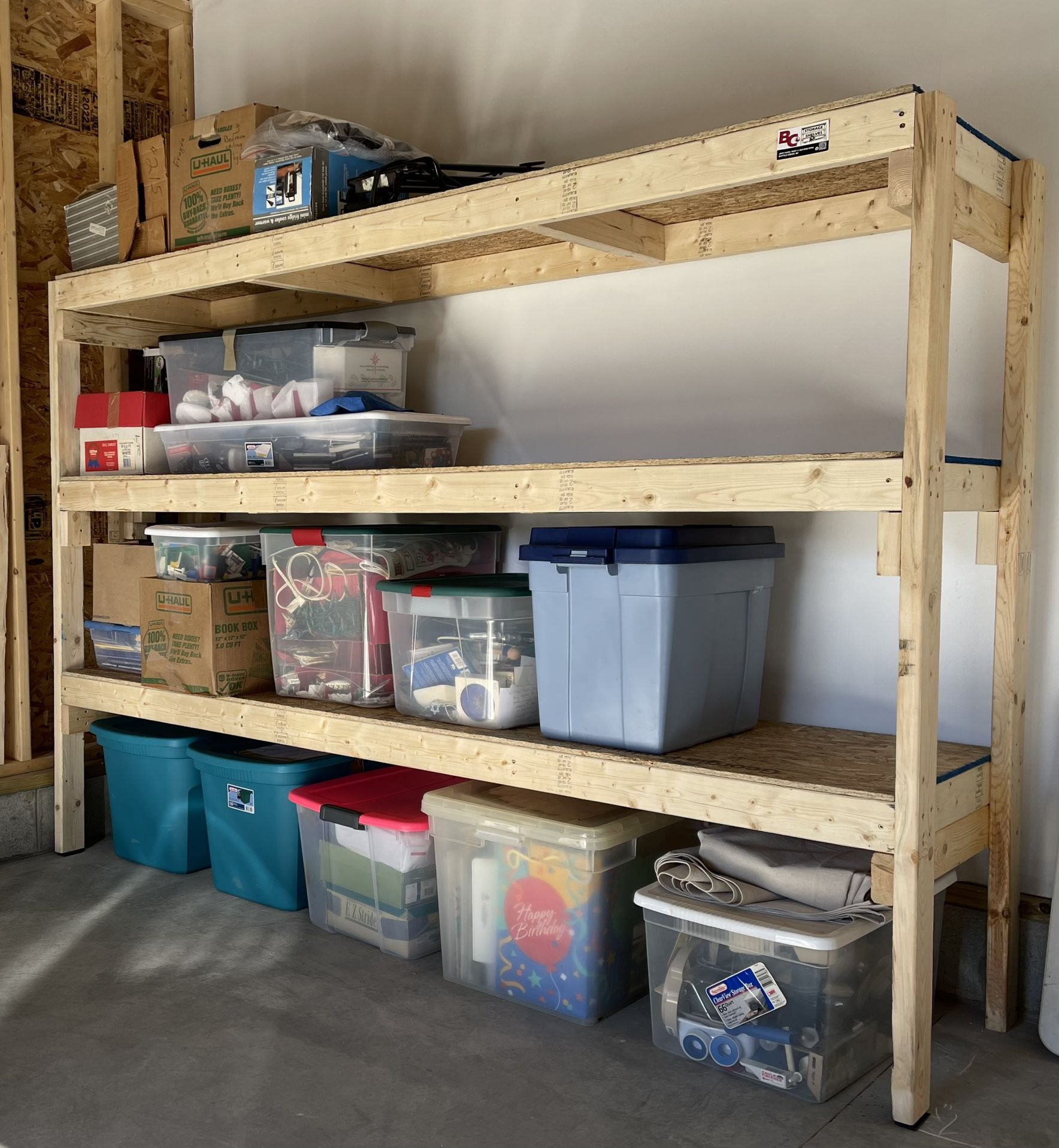 DROP-OFF w/ Setup Statewide! New, Handbuilt Storage Shelves / Rack for garage, basement, pole barn, buildings, and business.