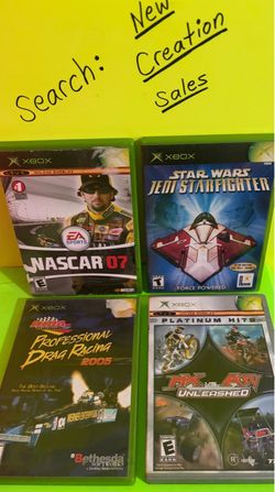 Like-NEW DISC $15ea Original Xbox Games NASCAR 07 Star Wars Jedi Starfighter IHRA Professional Drag Racing 2005 MX vs ATV Unleashed Platinum Hits