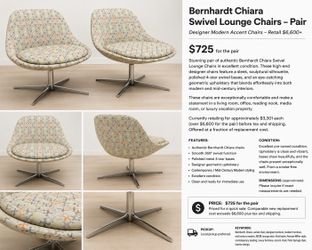 Mid Century Modern Swivel Lounge Chairs (2)