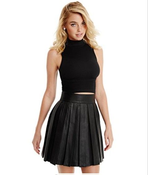 NEW WITH TAGS GUESS by Marciano Cilla Seamless Top In Jet Black Size XS/S