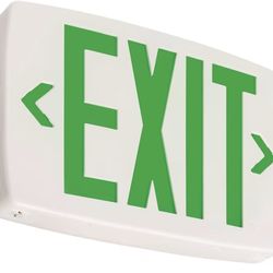 Lithonia Lighting Quantum LED Emergency Exit Sign, Thermoplastic Exit Only Sign with Stencil-Faced White Housing and Green Letters (LQM S W 3 G 120/27