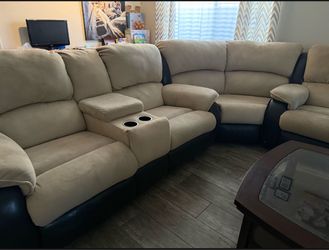 Reclining Sectional Sofa with Console and Rocking Chair that reclines !