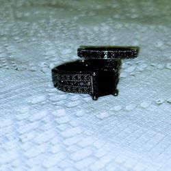 S925, RHODIUM   FINISH, BLACK STONES