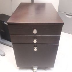 Crate and Barrel 3-Drawer Filing Cabinet with Wheels