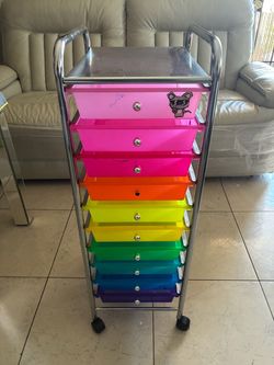 10-Drawer Rolling Storage Cart Rainbow