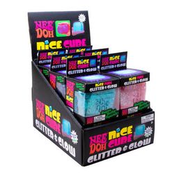 New Nee Doh Nice Cube Glitter & Glow Pink/Purple/Blue