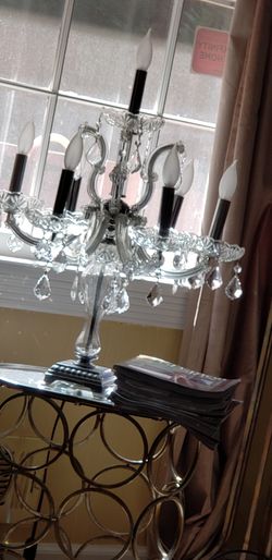 PAIR OF BEAUTIFUL CRYSTAL LAMPS.