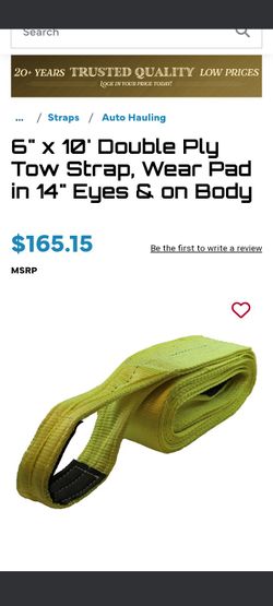 6" Wide Tow Strap 10' Long