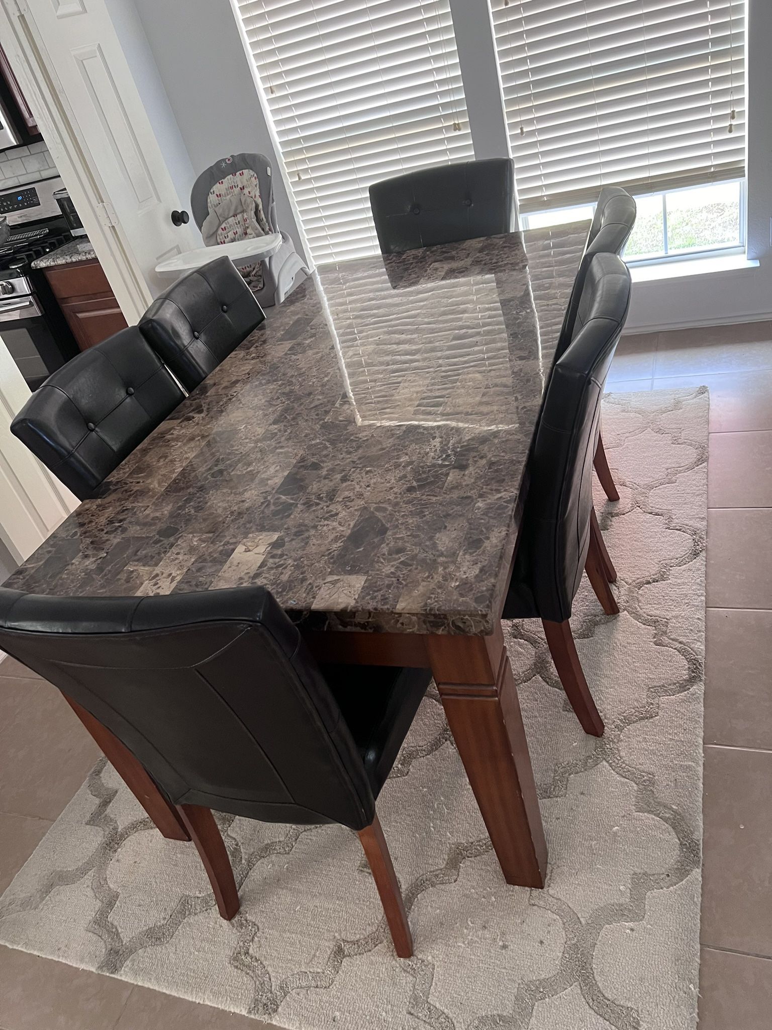 Granite Dining Table W/ 6 Chairs for Sale in Garland, TX - OfferUp