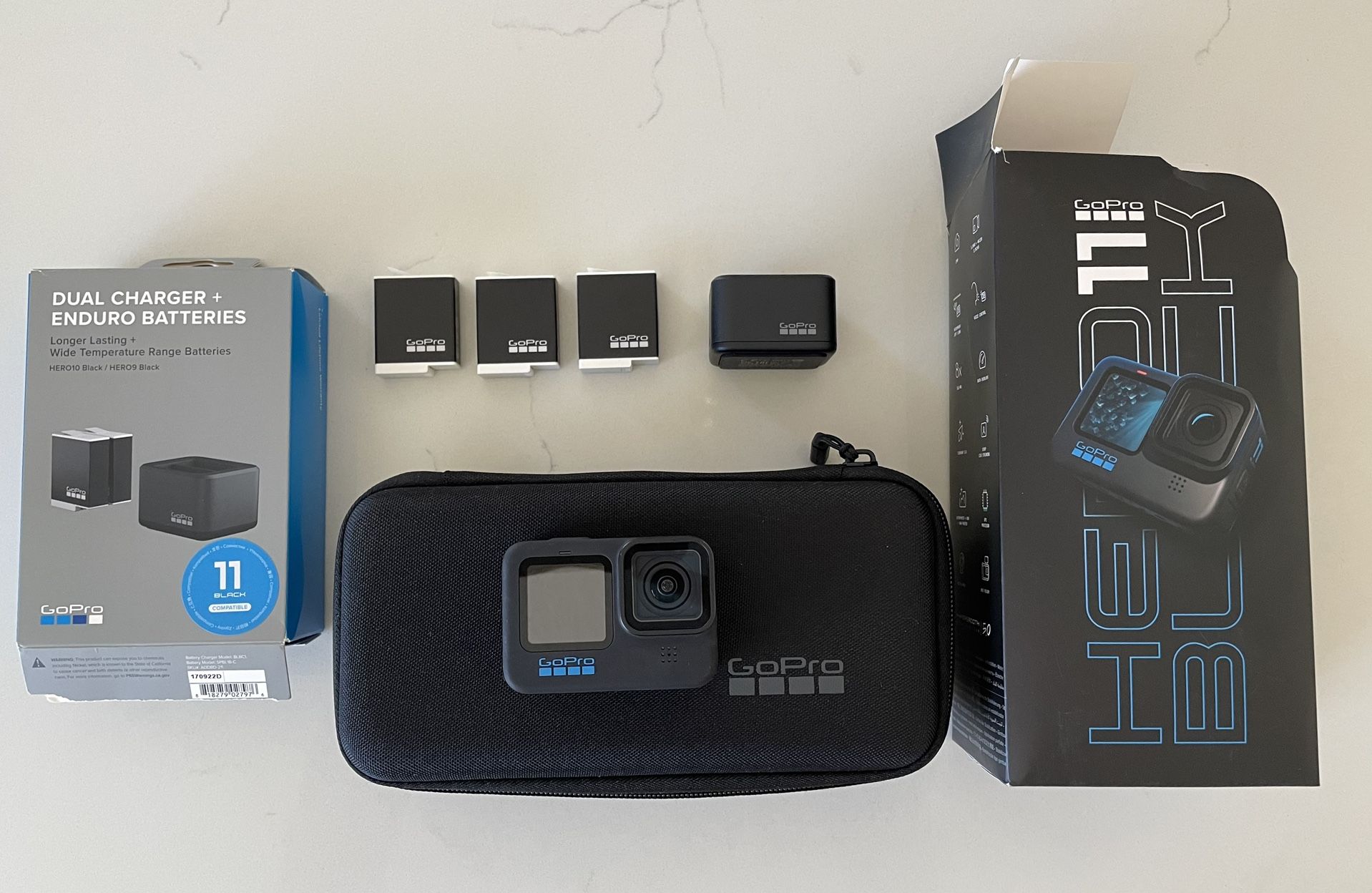 GoPro Hero 11 Black (Like New) + 3 Enduro Batteries + Dual Charger