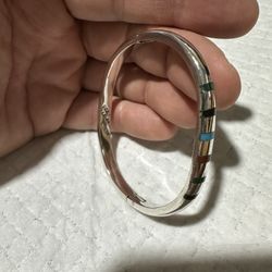 925 Sterling Silver multi-stone Bangle 