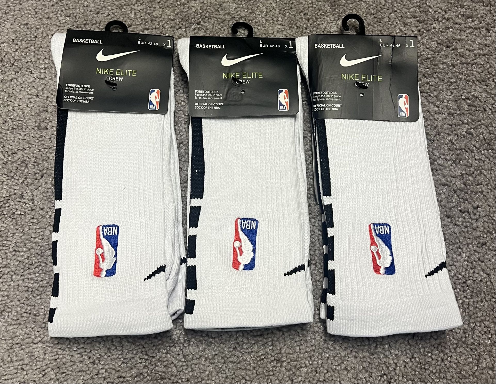Nike Elite Drift Crew Socks NBA Men’s Large 8-12