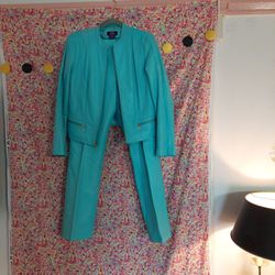 JDS COLLECTION SEAFOAM LAMB LEATHER JACKET/PANTS SET