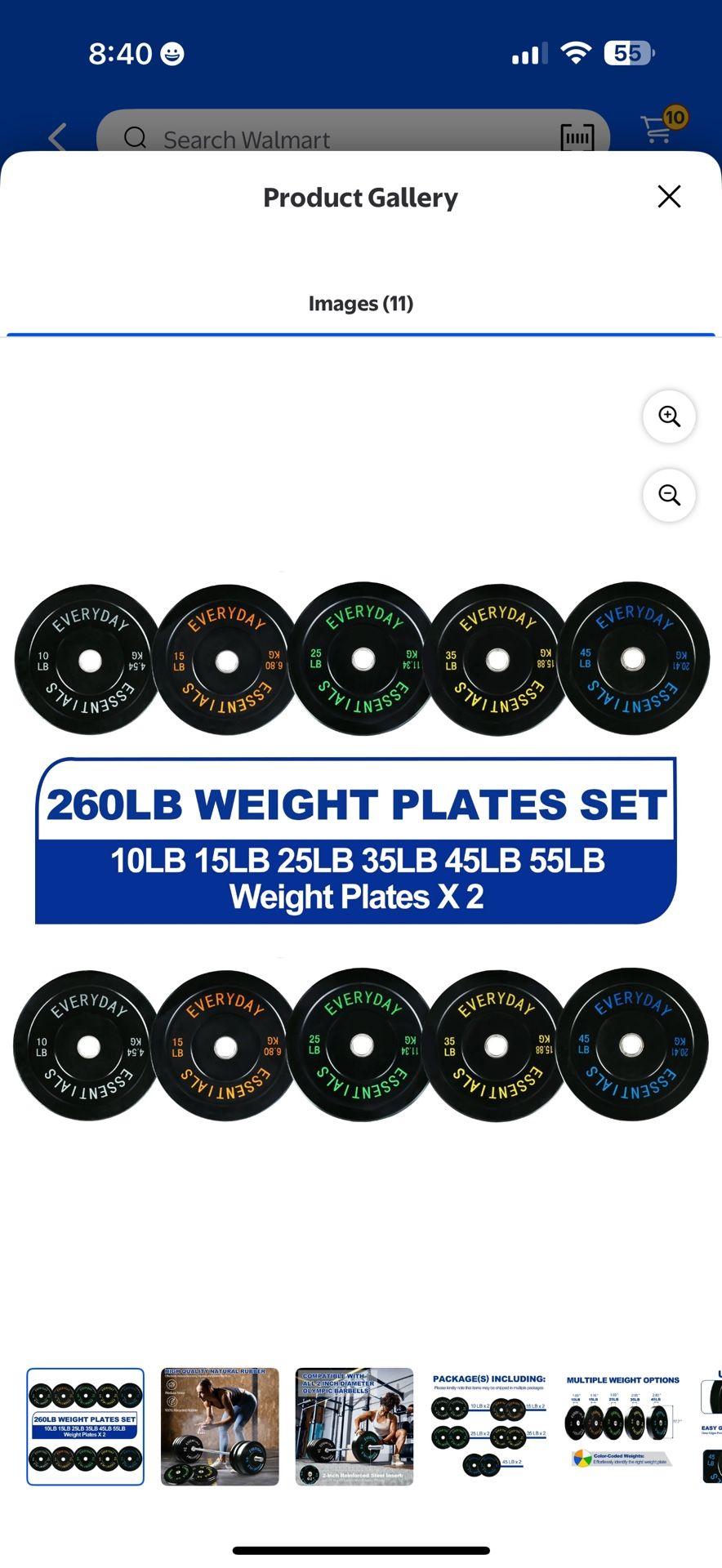 Gym Weights Plates Set Of 260 lb