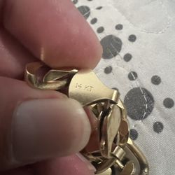 14KT FIGARO GOLD CHAIN 26”