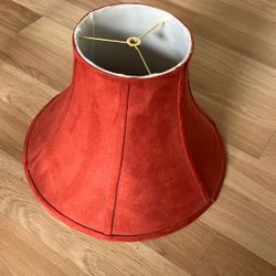 Red Suede Lamp Shade. 