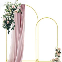  Gold Metal Wedding Arch Backdrop Stand(7.2FT And 6FT) 
