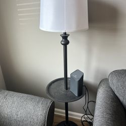 Stylish Floor Lamp with Built-In Tray - Great Condition!