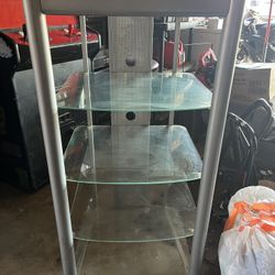 5 Glass Shelf Entertainment Center 