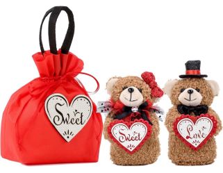 Teddy Bears Lover Handmade Gift for Valentine Anniversary Wedding Birthday Bride