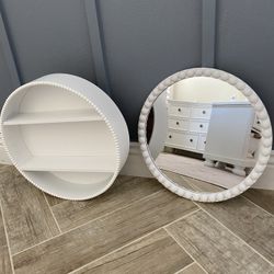 Matching White Shelf And Mirror