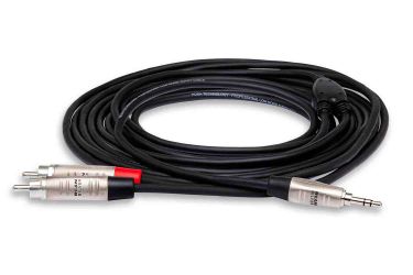 Hosa HMR-010Y Pro Stereo Breakout REAN 3.5 mm TRS to Dual RCA - 10 FT