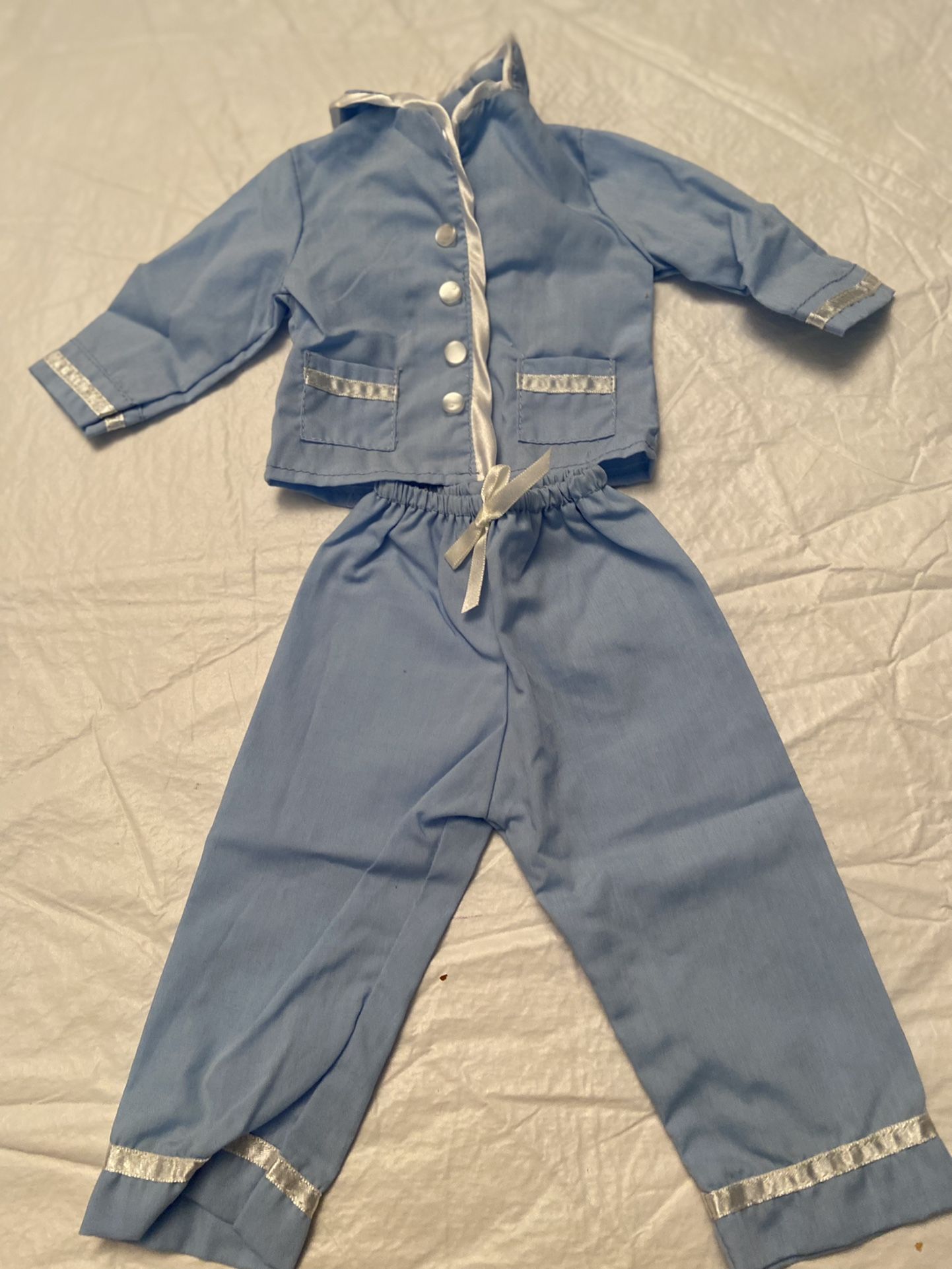American girl doll blue pajamas set