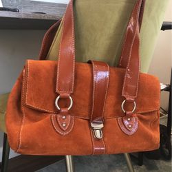 Helen Welsh Orange Suede Purse