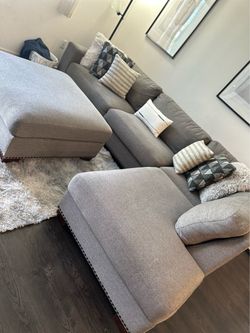 Grey sectional couch