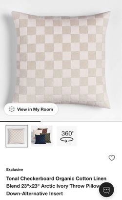 Crate and barrel cushion pillow covers with insert set of 2