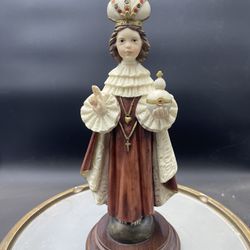 Vintage 10” Infant Of Prague Figurine VG Christianity Religious 
