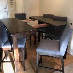 MOVING Counter Height Wooden Table and Chairs
