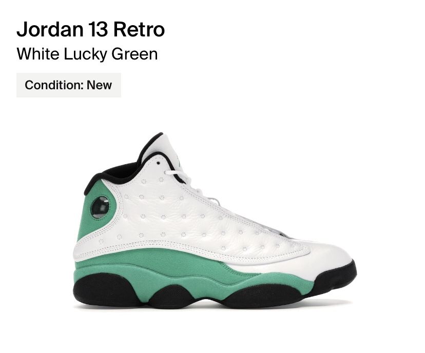 Nike Jordan 13 Retro Lucky Green Sz 13