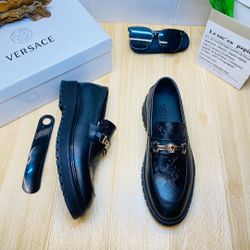 Versace Men’s Leather Shoes With Box New 